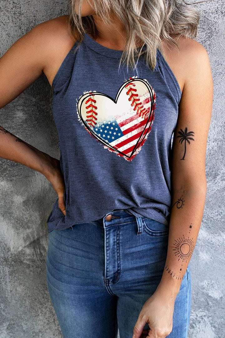 US Flag Heart Graphic Tank - BELLATRENDZ