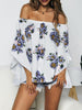 Floral Print Off-Shoulder Flounce Sleeve Blouse - BELLATRENDZ