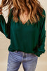 Notched Neck Lantern Sleeve Blouse - BELLATRENDZ