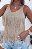 Fringe V-Neck Knit Tank