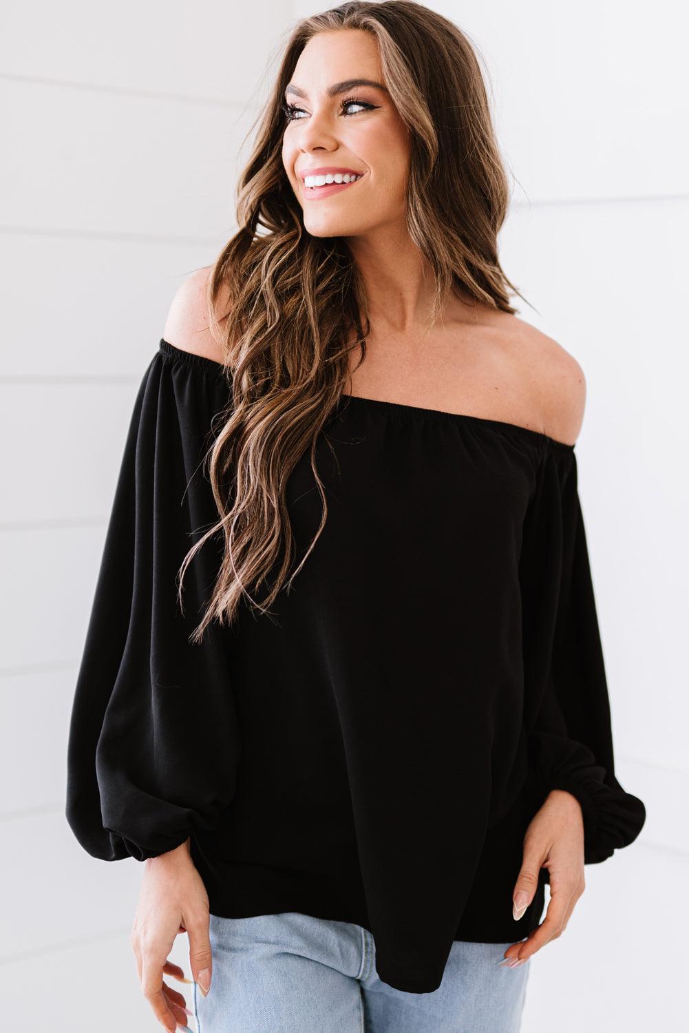 Off-Shoulder Balloon Sleeve Top - BELLATRENDZ