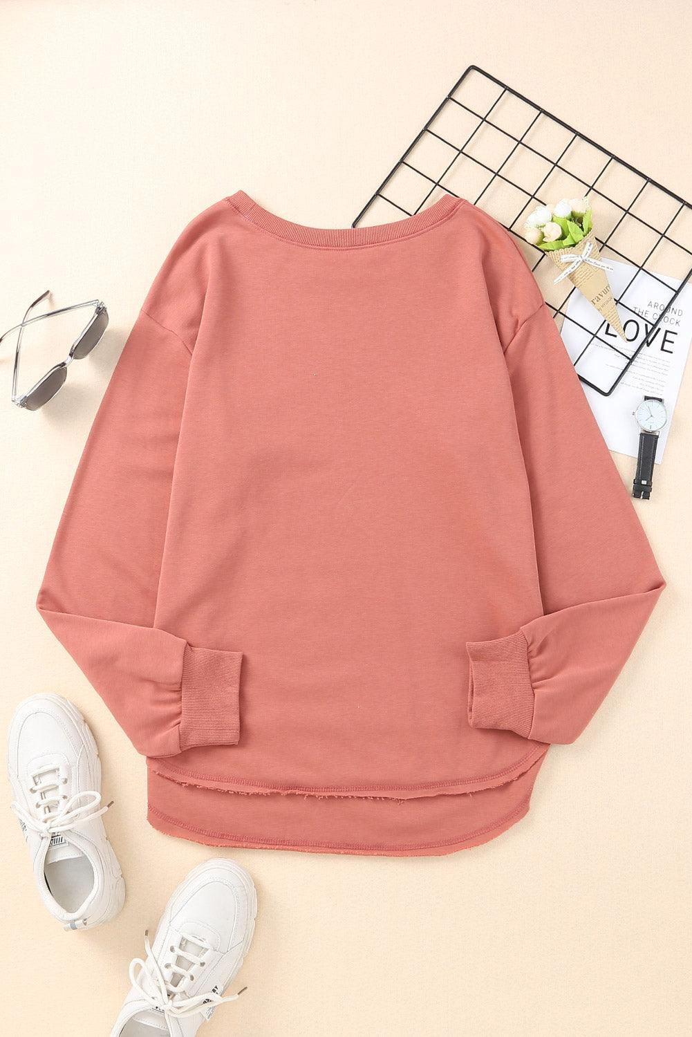 Side Slit Drop Shoulder Sweatshirt - BELLATRENDZ