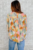 Printed Flounce Sleeve Buttoned Blouse - BELLATRENDZ