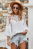 Embroidered Tie-Neck Puff Sleeve Blouse - BELLATRENDZ