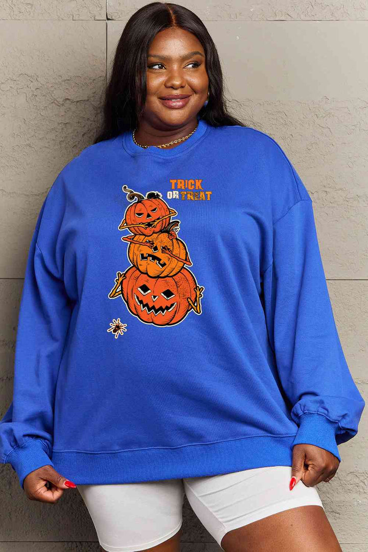 Simply Love Full Size TRICK OR TREAT Graphic Sweatshirt