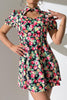 Floral Buttoned Cutout Puff Sleeve Dress - BELLATRENDZ