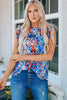 Abstract Print Ruffle Shoulder Top - BELLATRENDZ