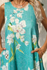 Printed Round Neck Sleeveless Dress with Pockets - BELLATRENDZ