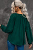 Notched Neck Lantern Sleeve Blouse - BELLATRENDZ