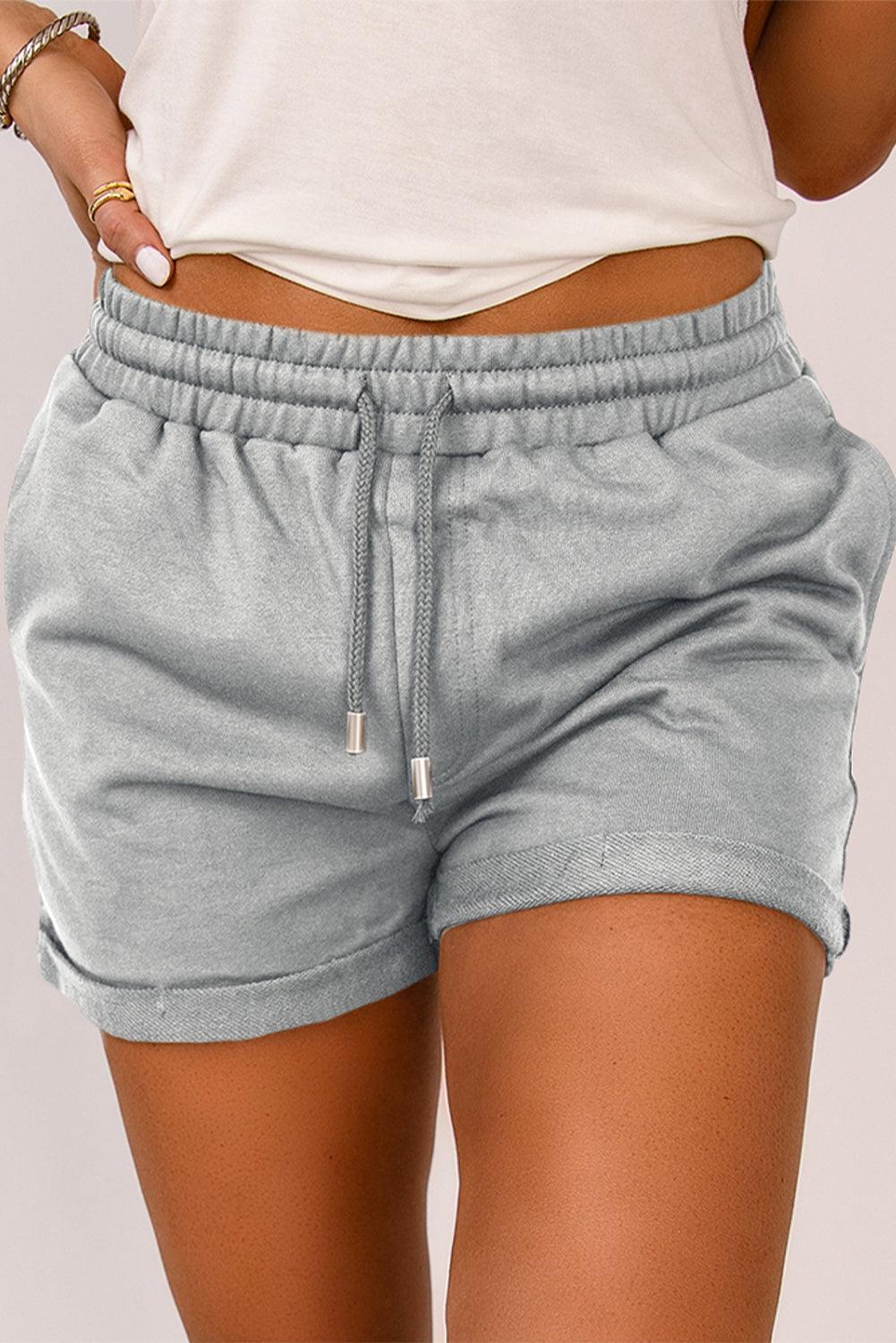 Drawstring Waist Cuffed Shorts - BELLATRENDZ