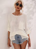 Boat Neck Cuffed Sleeve Slit Tunic Knit Top - BELLATRENDZ