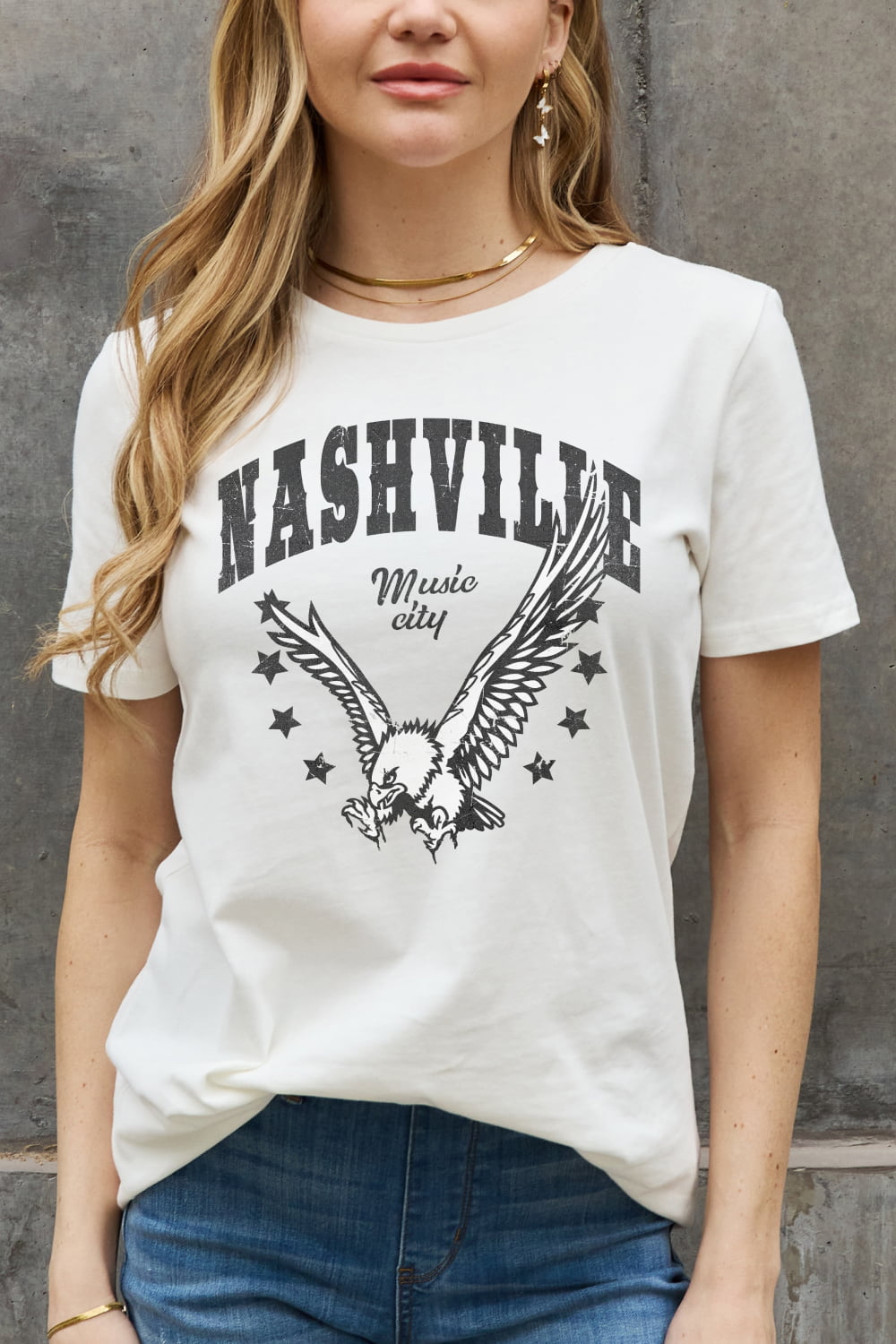 Simply Love Full Size NASHVILLE MUSIC CITY Graphic Cotton Tee