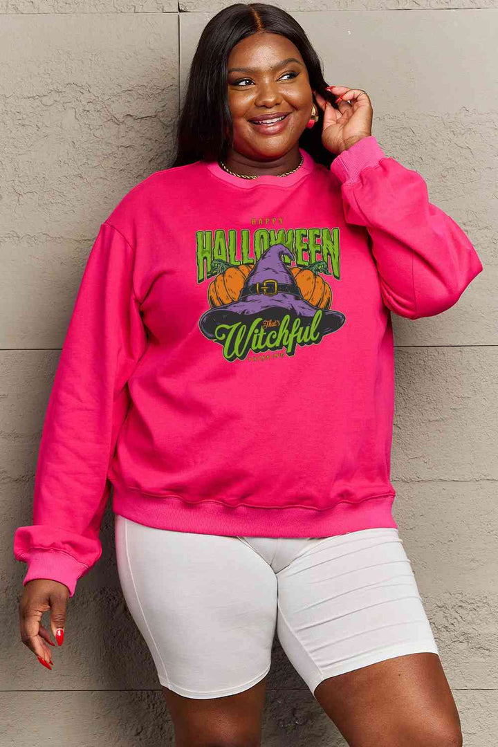 Simply Love Full Size Witch Hat Graphic Sweatshirt