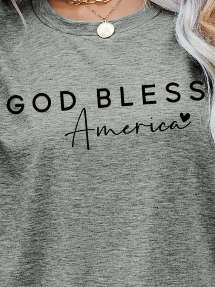 GOD BLESS AMERICA Graphic Short Sleeve Tee - BELLATRENDZ