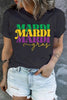 Plus Size MARDI GRAS Round Neck T-Shirt