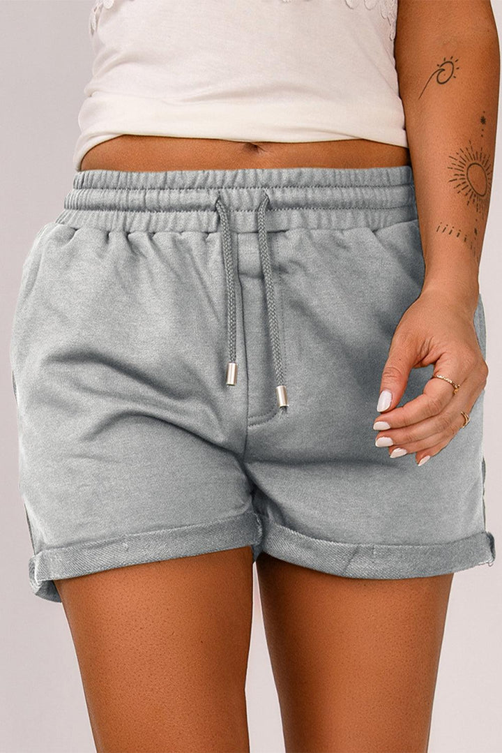 Drawstring Waist Cuffed Shorts - BELLATRENDZ