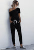 Asymmetrical Neck Tied Jumpsuit with Pockets - BELLATRENDZ