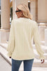 Notched Neck Flounce Sleeve Blouse