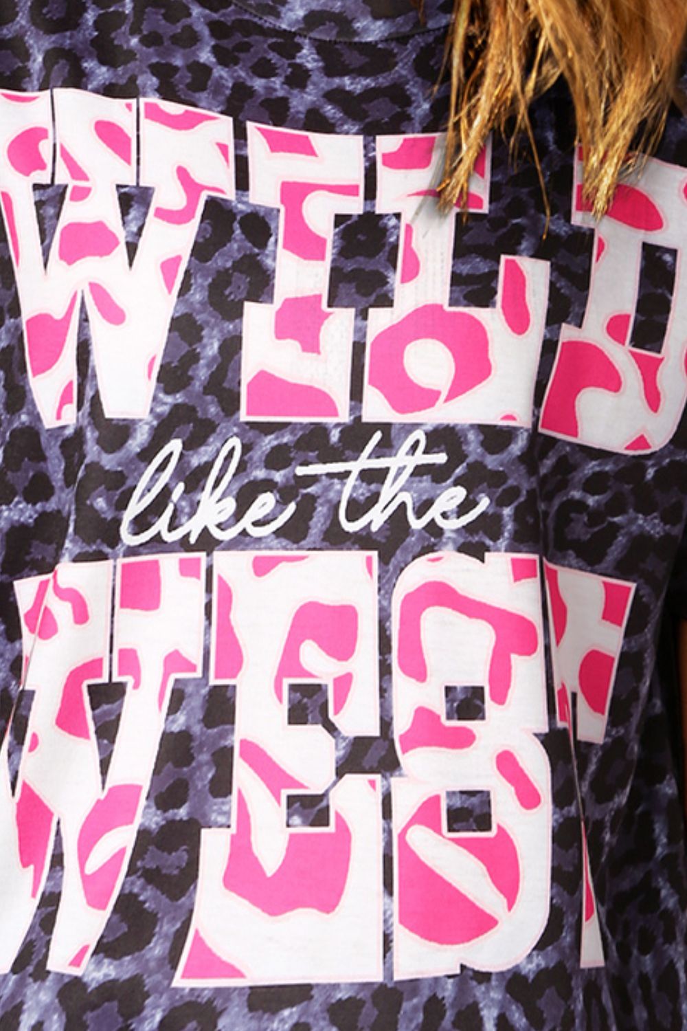 Slogan Graphic Leopard Tee