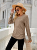 Drawstring V-Neck Long Sleeve T-Shirt