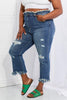 RISEN Full Size Undone Chic Straight Leg Jeans - BELLATRENDZ