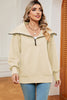 Half Zip Lantern Sleeve Sweatshirt