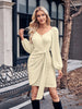 Asymmetrical Surplice Puff Sleeve Mini Dress - BELLATRENDZ