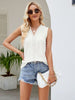 Eyelet Lace Detail V-Neck Tank