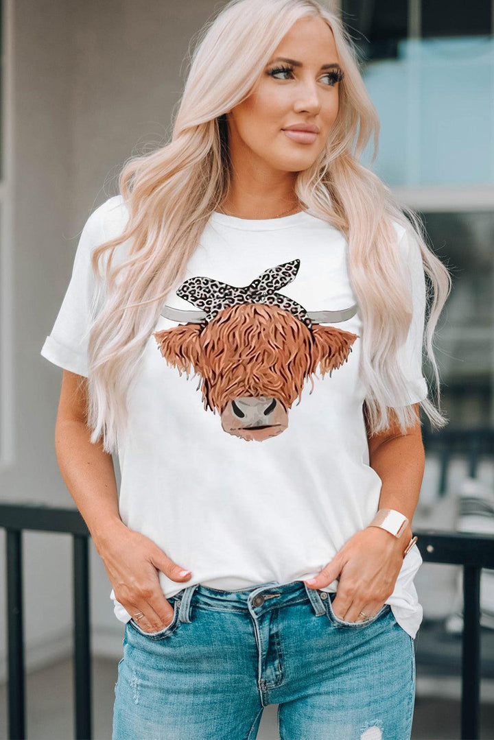 Animal Graphic Round Neck T-Shirt - BELLATRENDZ