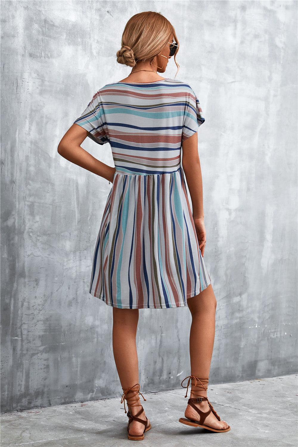 Striped Round Neck Dress
