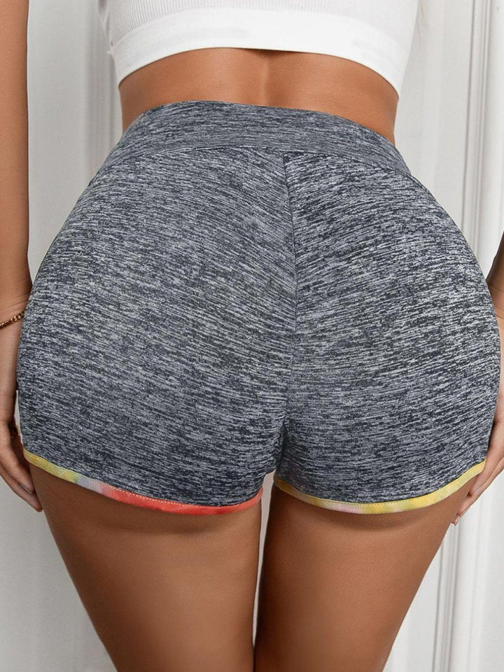 Heathered Wide Waistband Shorts - BELLATRENDZ