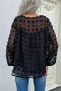 Swiss Dot V-Neck Blouse - BELLATRENDZ