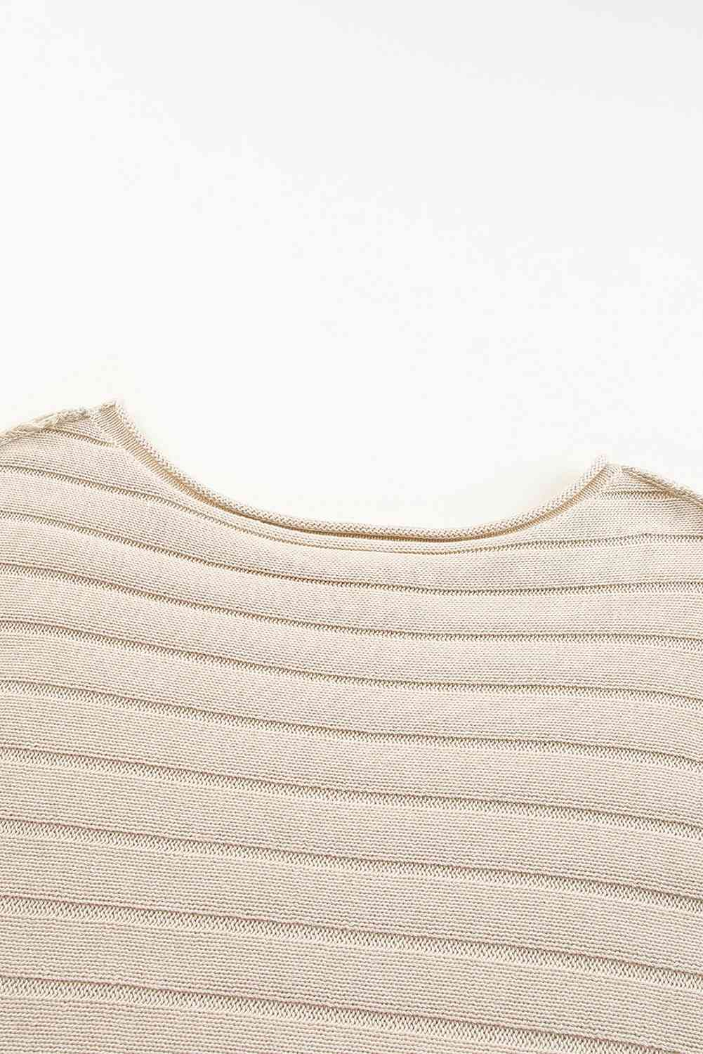 Round Neck Exposed Seams Pullover Top