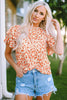 Floral Round Neck Flutter Sleeve Blouse - BELLATRENDZ