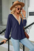 V-Neck Long Sleeve Blouse