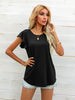 Round Neck Butterfly Sleeve Top - BELLATRENDZ