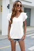 V-Neck Flutter Sleeve T-Shirt