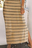 Striped Slit Sleeveless Maxi Dress - BELLATRENDZ