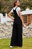 Wide Strap Square Neck Wide Leg Overalls