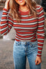 Striped Round Neck Long Sleeve Top