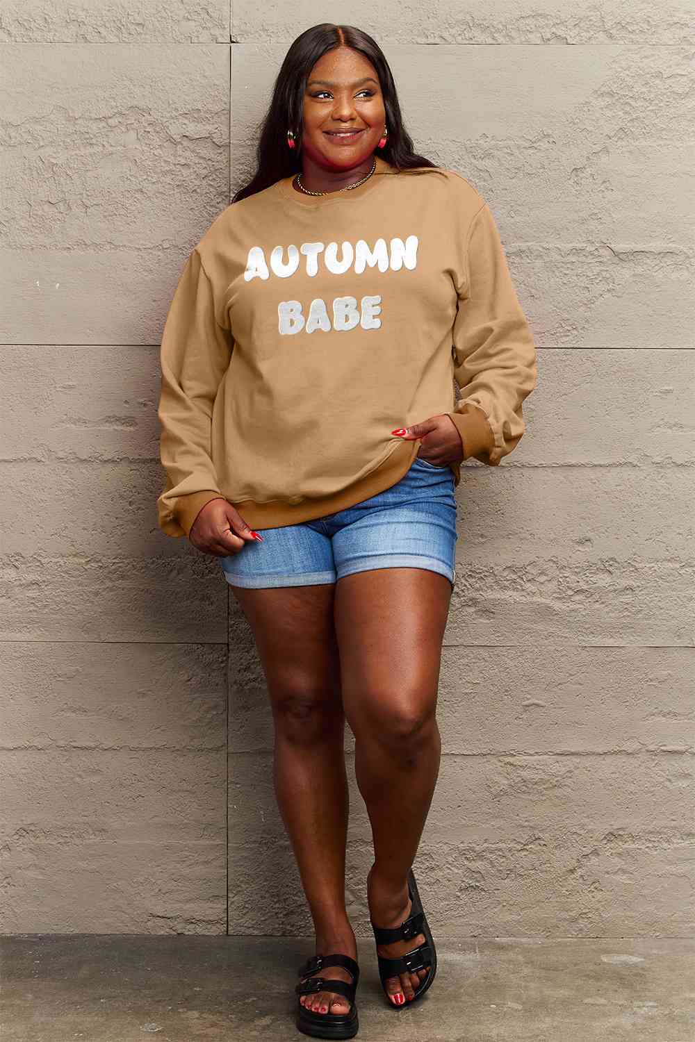 Simply Love Full Size AUTUMN BABE Graphic Sweatshirt