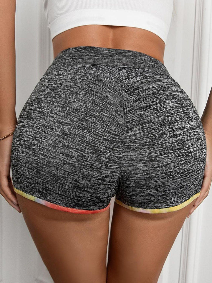 Heathered Wide Waistband Shorts - BELLATRENDZ