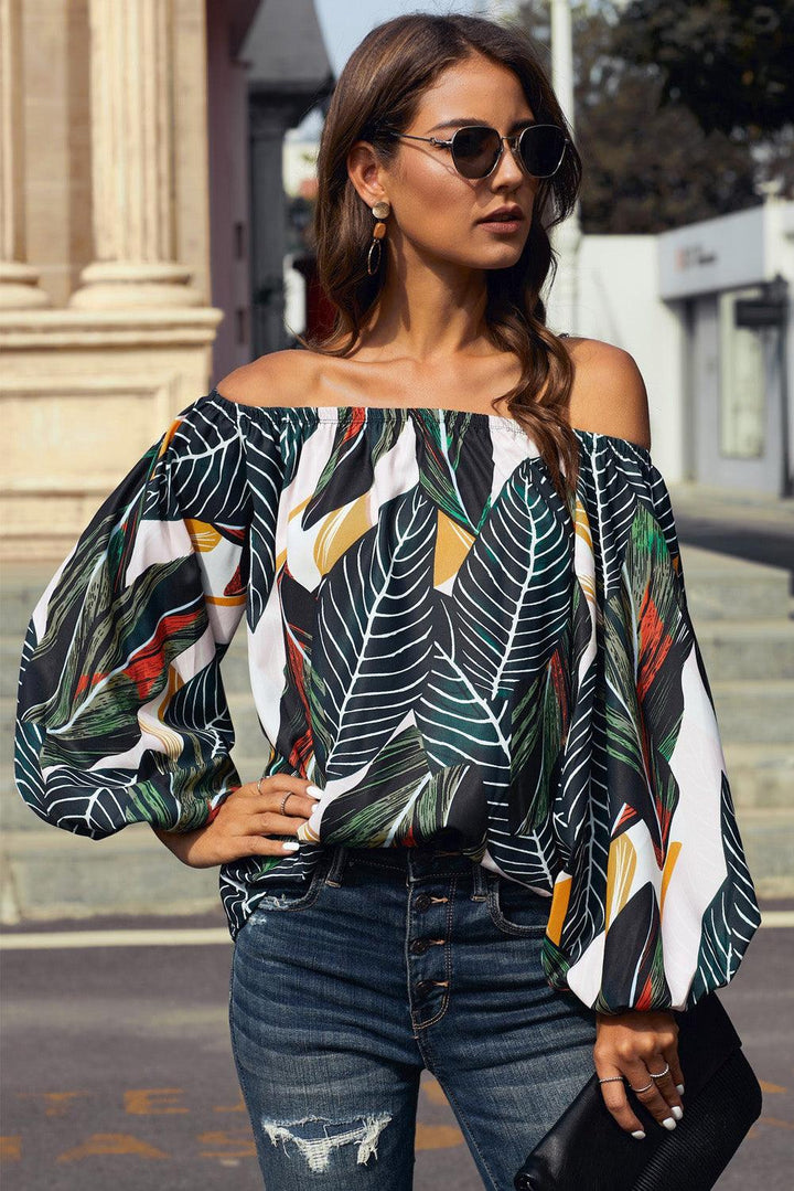 Off-Shoulder Balloon Sleeve Top - BELLATRENDZ