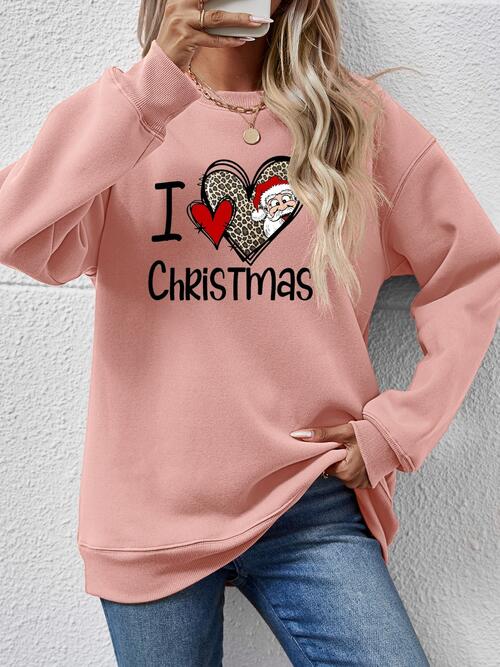 CHRISTMAS Graphic Round Neck Sweatshirt