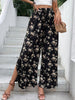 Floral Side Slit Wide Leg Pants - BELLATRENDZ