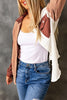 Color Block Textured Drop Shoulder Shacket - BELLATRENDZ