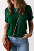 Round Neck Cuffed Short Sleeve Tee - BELLATRENDZ