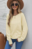 Round Neck Raglan Sleeve Exposed Seam Sweatshirt - BELLATRENDZ