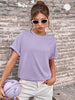 Round Neck Cuffed Sleeve T-Shirt - BELLATRENDZ