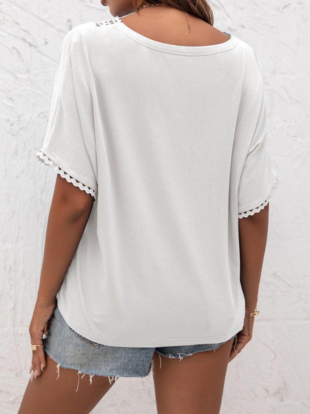 V-Neck Short Sleeve Blouse - BELLATRENDZ